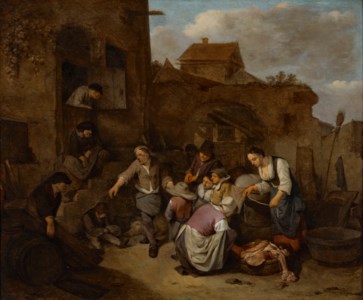 A pig slaughter