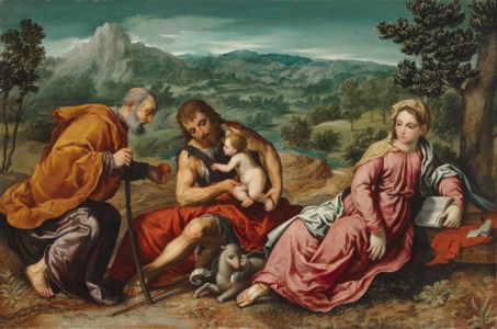 The Holy Family with Saint John the Baptist in an extensive landscape