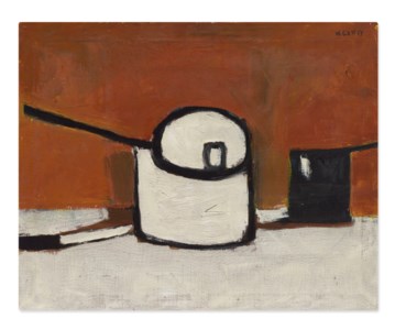 White and Black Pot on White Table