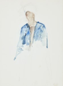 Slight Sketch of a Nubian in a Blue Robe