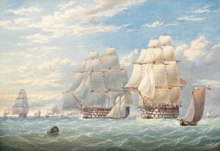 H.M.S. Trafalgar and H.M.S. St. Vincent at Spithead