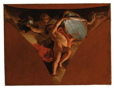 An allegory of Prudence; and An allegory of Temperance - studies for pendentives