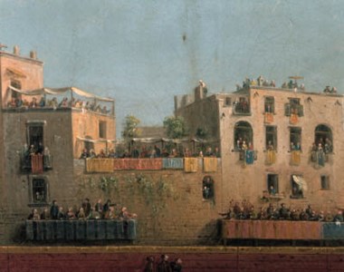 Antonio Joli, King Ferdinand IV and Queen Caroline of Naples attending a game of palla a bracciale