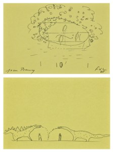 Untitled (Pleureuse), 1988 and Untitled (Deux Dinosaures), circa 1980