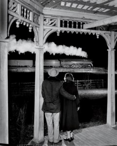 Mr. and Mrs. Pope Watch the Last Steam-powered Train, 1957