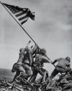 Raising the Flag, Mt. Suribachi, Iwo Jima, February 23, 1945