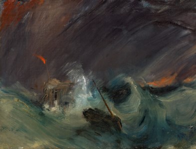 Naufrage : A vessel in distress in a storm off Calais Pier