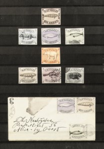 Lichaam en geest - eight stamps and one envelope in a frame