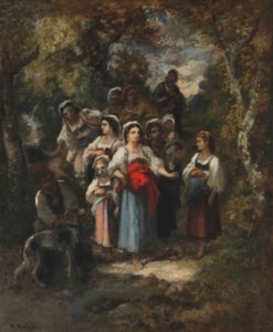 Descente de bohémiens en sous-bois