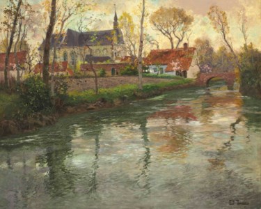 A River Landscape with a Church Beyond