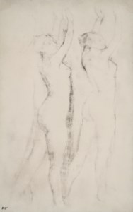 Deux femmes nues, les bras levés