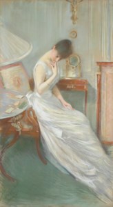 Portrait d'Élisabeth de Caraman-Chimay, comtesse Greffulhe dans un intérieur de style empire