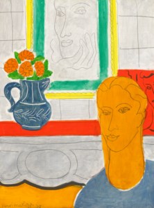 Henri Matisse, Figure et bouquet (Tête ocre)