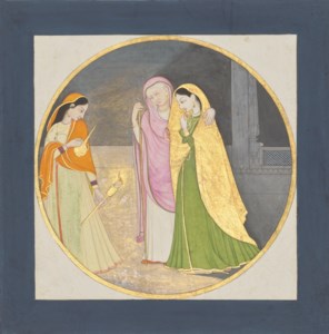 NAVODHA NAYIKA : THE WEDDING NIGHT, ATTRIBUTABLE TO AN ARTIST OF THE FIRST GENERATION AFTER MANAKU AND NAINSUKH, GULER, HIMACHAL PRADESH, INDIA, CIRCA 1770-90