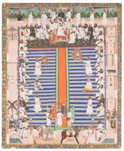 THE DARBAR OF TANSI THAKUR BHAG SINGHI, BY RAM NARAYAN, MEWAR, RAJASTHAN, INDIA, DATED 1880