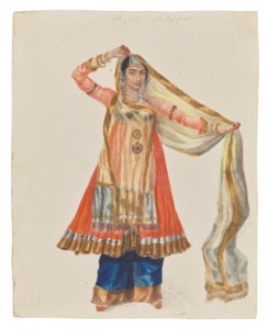 MALAGUIRE IN HER NAUTCH DRESS, ATTRIBUTED TO LALJI, DELHI, INDIA, DATED 3 SEPTEMBER 1815
