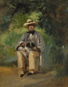 Ambroise Adam dans le jardin à Pressagny