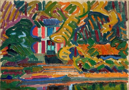 Perron entouré d'arbres