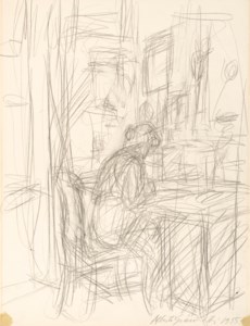 La mère à Stampa ( recto ); Annotations et formes schématiques ( verso )