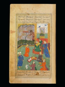 COPIED BY WALI BIN 'ALI TAKLU, ONE PAINTING SIGNED REZA ‘ABBASI, SAFAVID ISFAHAN, IRAN, DATED AH 1026-1027/1617-18 AD