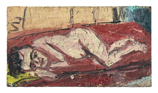 Leon Kossoff, Nude on a Red Bed, Summer