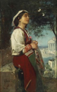 A young Italian beauty with butterflies