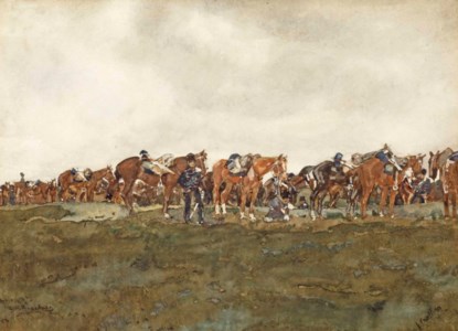 Cavalerie op de heide: back from the manoeuvres