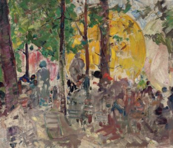 A terrace in a park