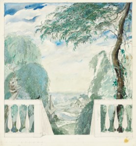 View of a village from a terrace
