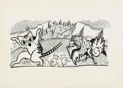 Seven illustrations for Korney Chukovskii's 'Fedia-Bredia'