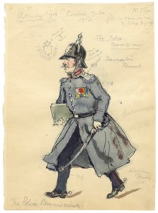 Costume designs for 'Petrouchka': The Police Commissioner; and Two soldiers