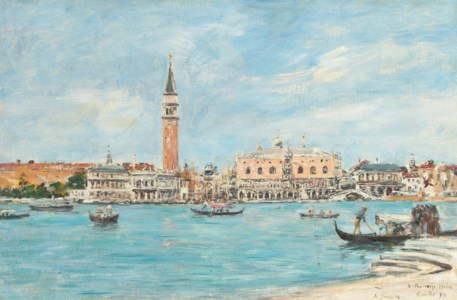 Eugène Boudin, Venise. Le Campanile, le Palais Ducal et la Piazzetta. Vue prise de San Giorgio