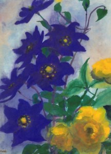 Blaue und gelbe Blüten