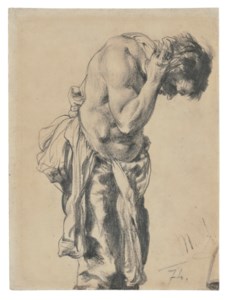 A Man wiping his Neck ( A Study for 'Eisenwalzwerk' )