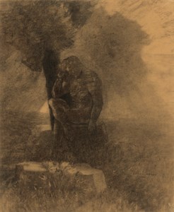 Penseur (Homme nu dans un paysage)
