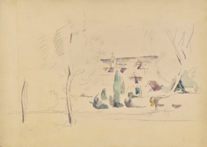 Vue d’un bourg ( Émagny ) (recto); Verdure (verso)