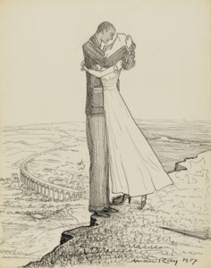 Untitled (Couple on the edge of a cliff at Le Pecq)