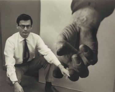 Richard Avedon in front of 'Henry Moore', c. 1963