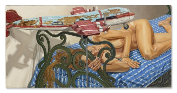 Model on Cast Iron Bed with Weathervane Airplane, #1