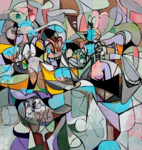 George Condo, Reclining Blue Form