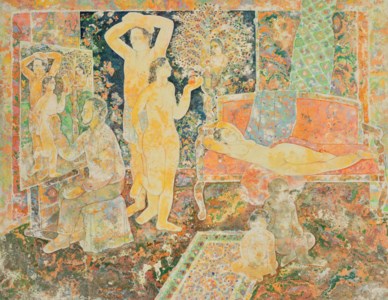 Sakti Burman, The Artist Painting Adam and Eve