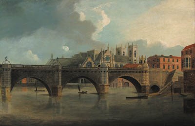 View of Westminster Bridge, with the Palace of Westminster and the Abbey beyond