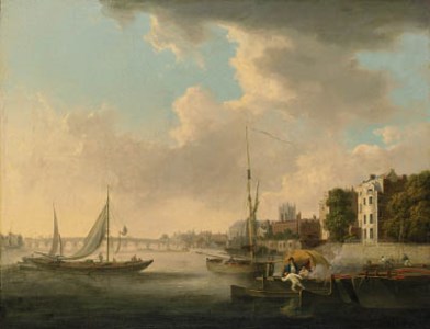 View on the river Thames with Westminster Bridge and Westminster Abbey beyond