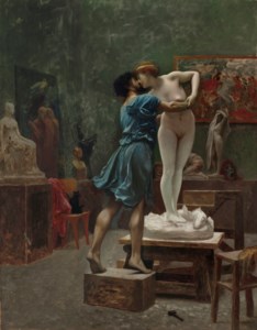 Pygmalion et Galatée, esquisse à l'huile