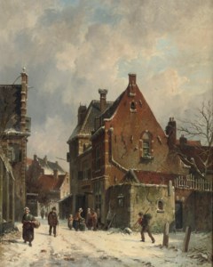 Winter in a Dutch town