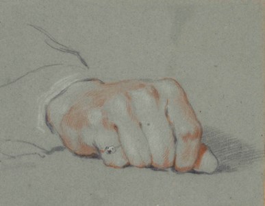 Study of a hand resting on a table