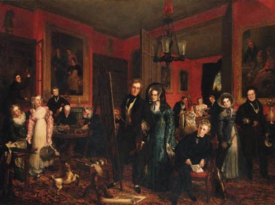 Group portrait of the artist and other members of the Partridge family, in his studio