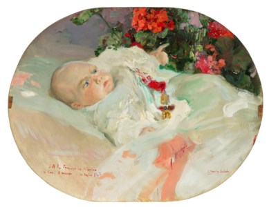 Retrato del Príncipe de Asturias. Alfonso de Borbón Battenberg a los dos meses