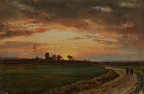 Landscape near Lippe at sunset