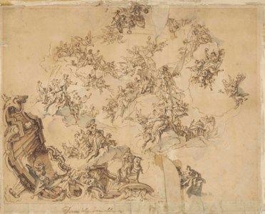 Design for a ceiling with the apotheosis of the house of Wittelsbach